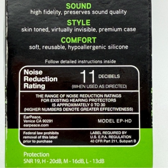 EarPeace High Fidelity Ear Plugs Aluminum Case Concert Hearing Protection edmbiz - Picture 7 of 12